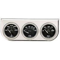 2" Chrome Volt Triple Gauge Kit