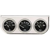 2" Chrome Volt Triple Gauge Kit