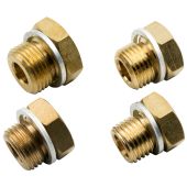 Equus 4-Piece Electric Temperature/Pressure Gauge Adapter Fitting Kit (Metric)